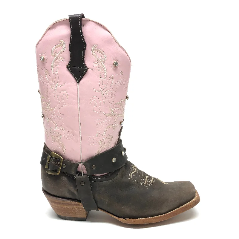 Brown & Pink Boots Western Clothes Mentor, Size 6