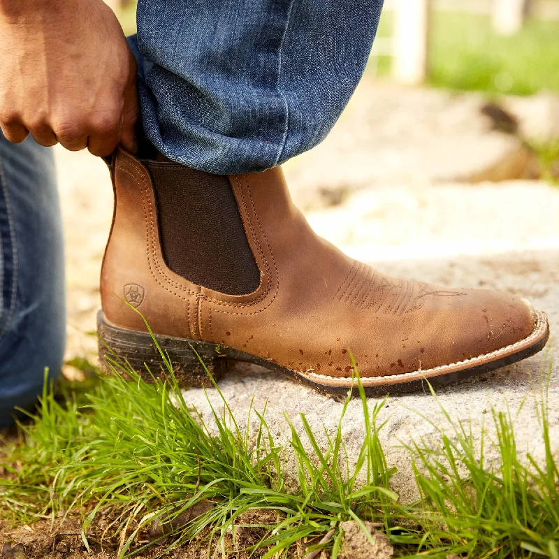 MEN'S ARIAT Brown BOOKER ULTRA WESTERN BOOT. BOTINE CUADRADO ARIAT