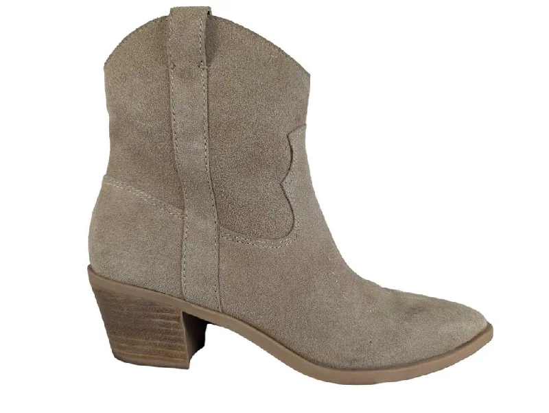 R Faux Suede Western Bootie