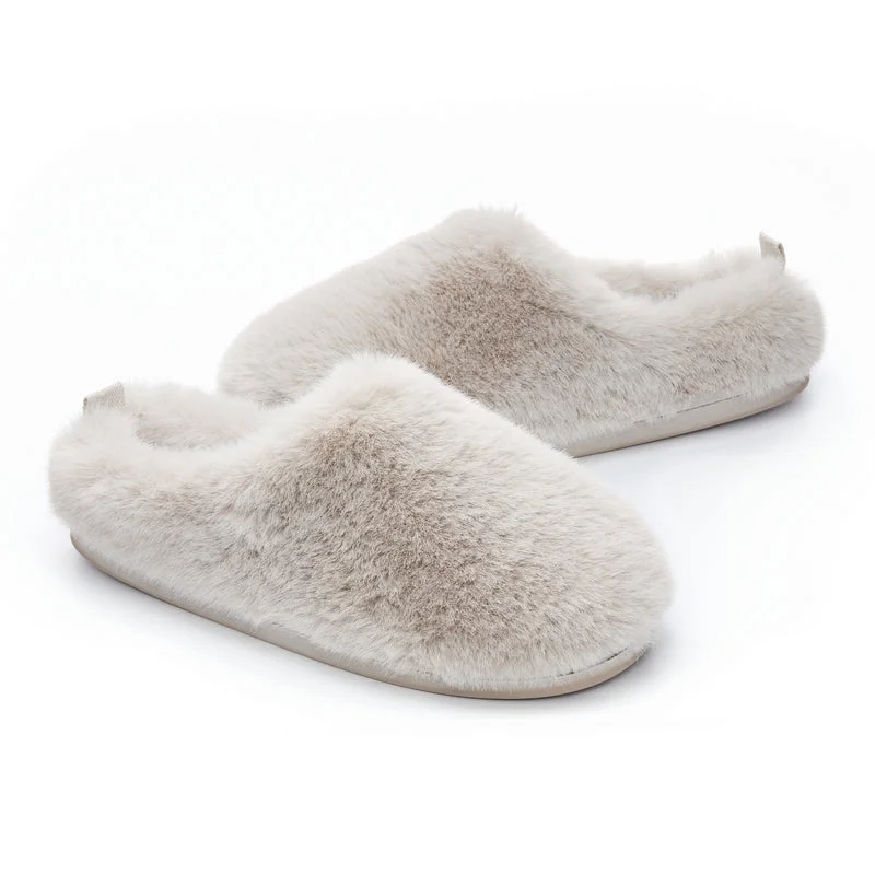 Ariana - Luxury Faux Fur Mule Slipper - Trace Grey