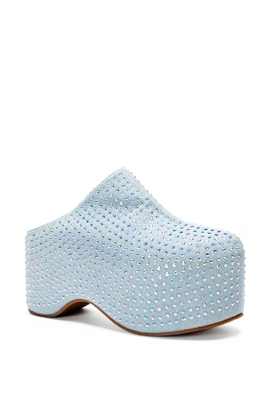 JAMAL-DENIM CRYSTAL PLATFORM CLOG