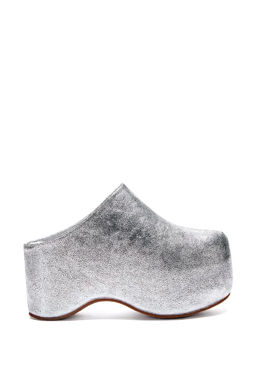 LIZZY-SILVER PLATFORM CLOG