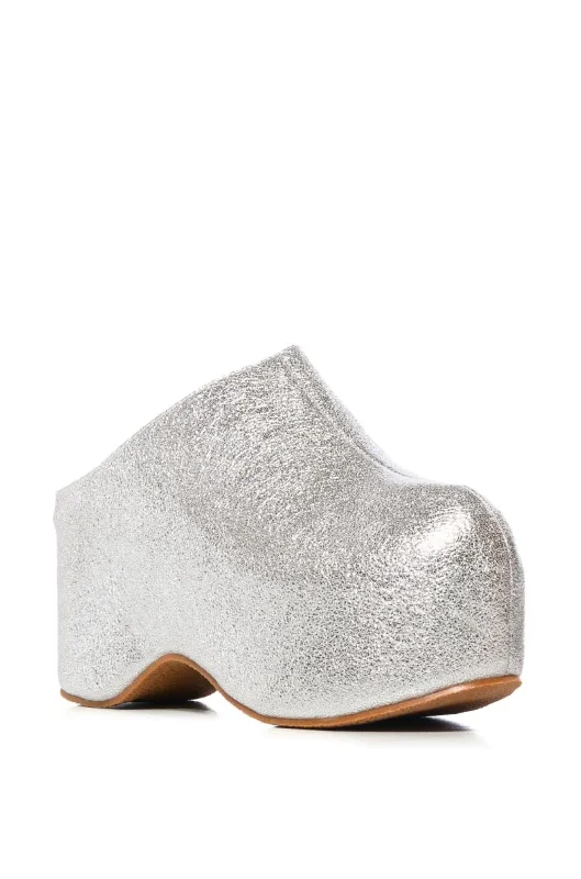 LIZZY-SILVER PLATFORM CLOG