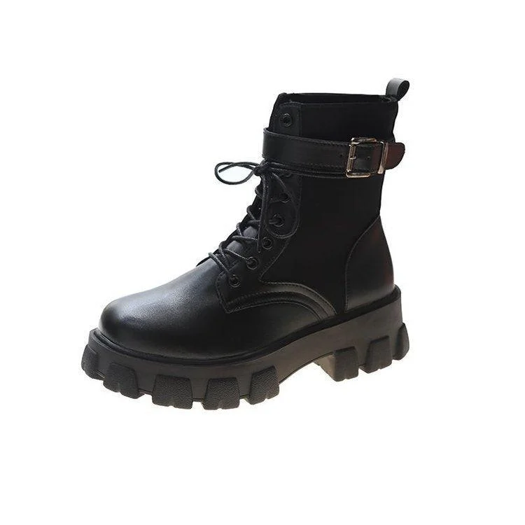 Martin boots women British style patent leather