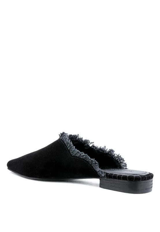 MOLLY  FRAYED LEATHER MULES For Women