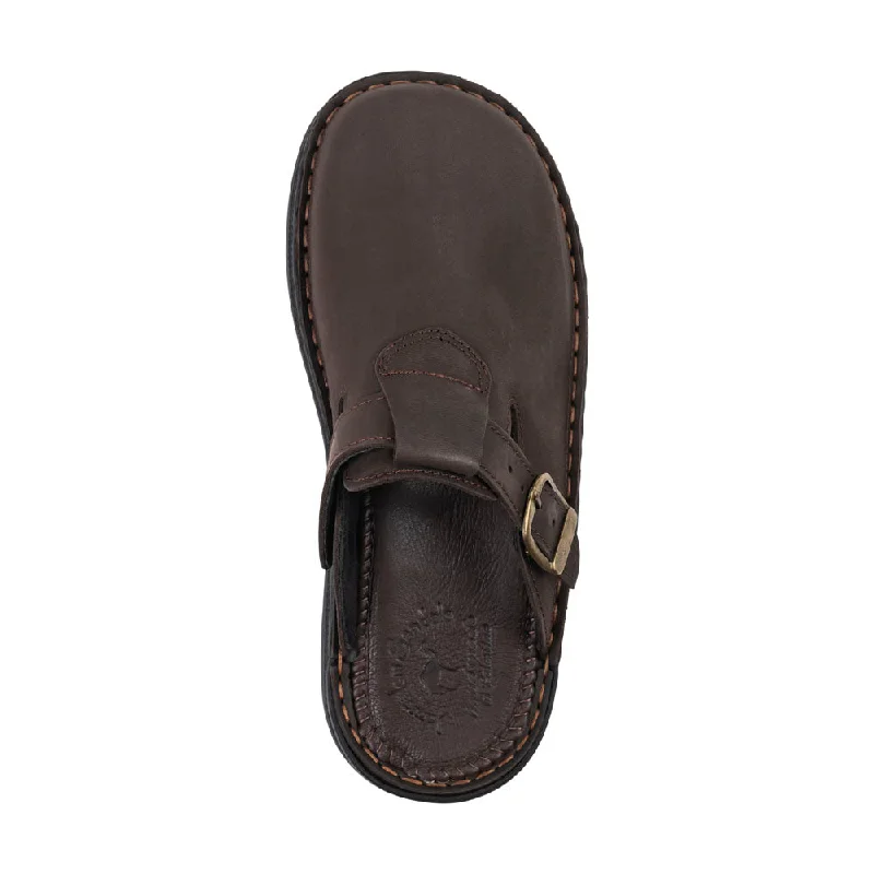 Sawyer - Leather Clog-Toe Sandal | Brown Nubuck