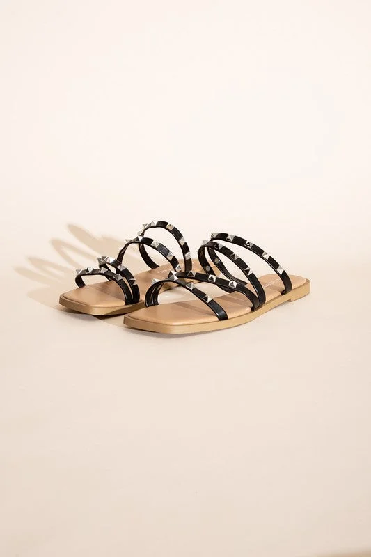 TEMIR -  STUD FLAT SLIDES  for women