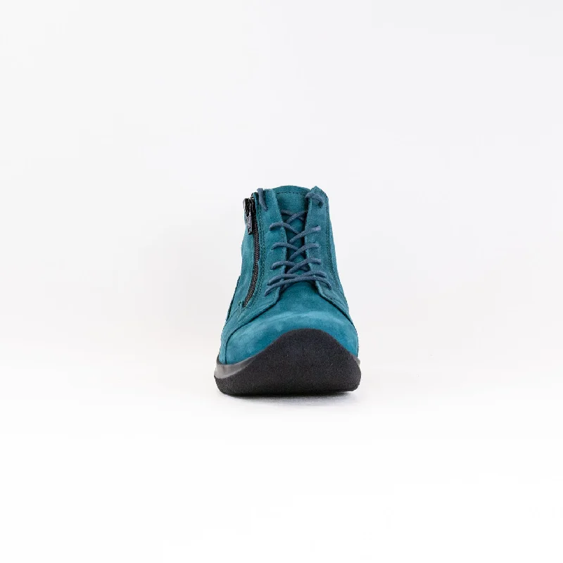 Wolky Why (Women's) - Petrol Nubuck Leather