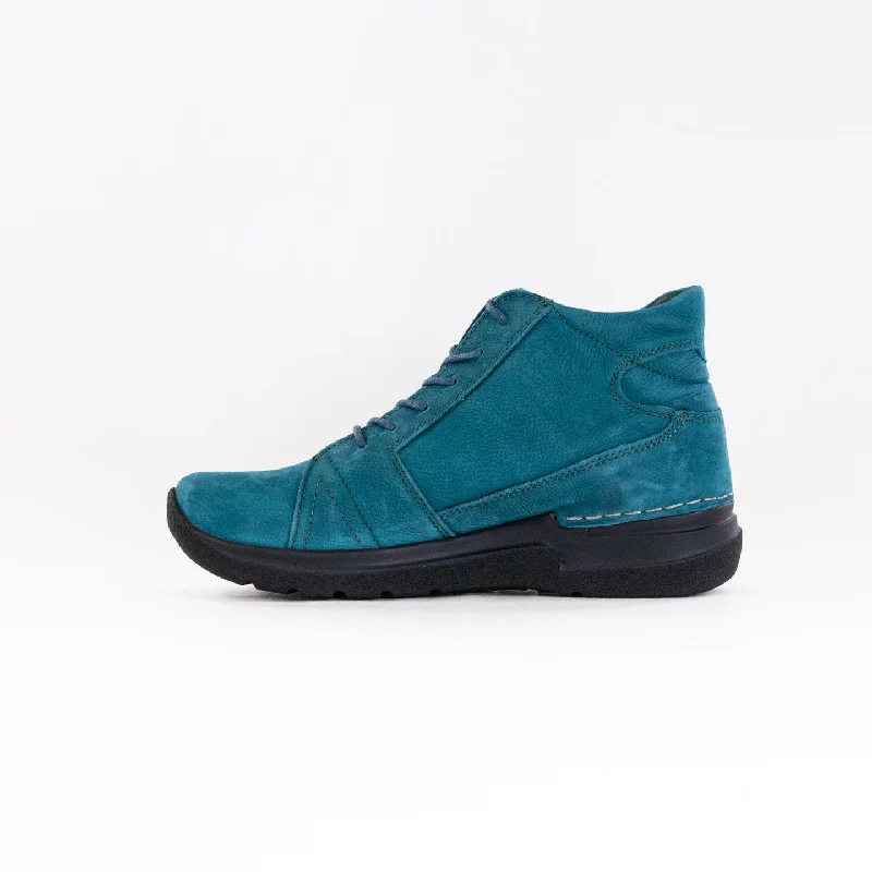 Wolky Why (Women's) - Petrol Nubuck Leather