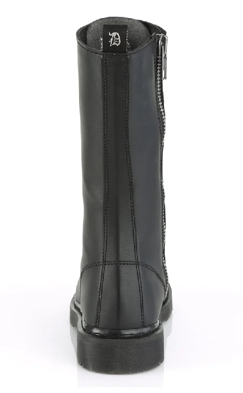 BOLT-300 Black Lace Up Mid Calf Boots