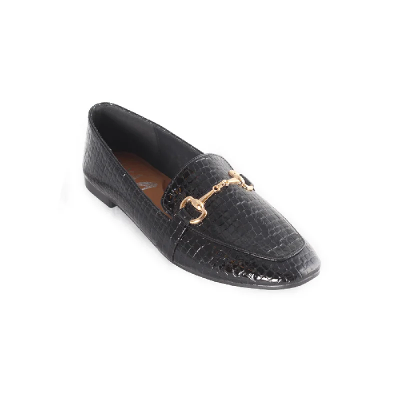 ""casual women shoes (100 % genuine leather) with metal buckle/ black "" -8303