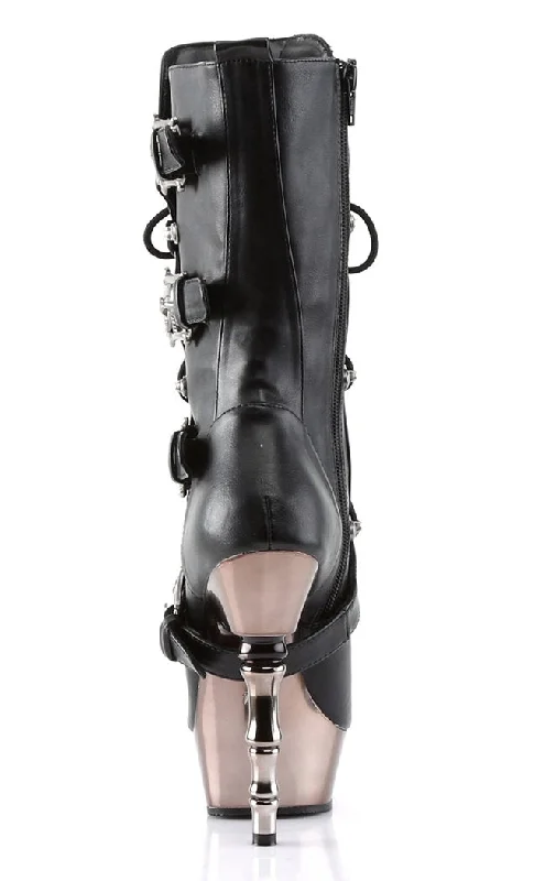 MUERTO-1026 Black & Pewter Steampunk Boots