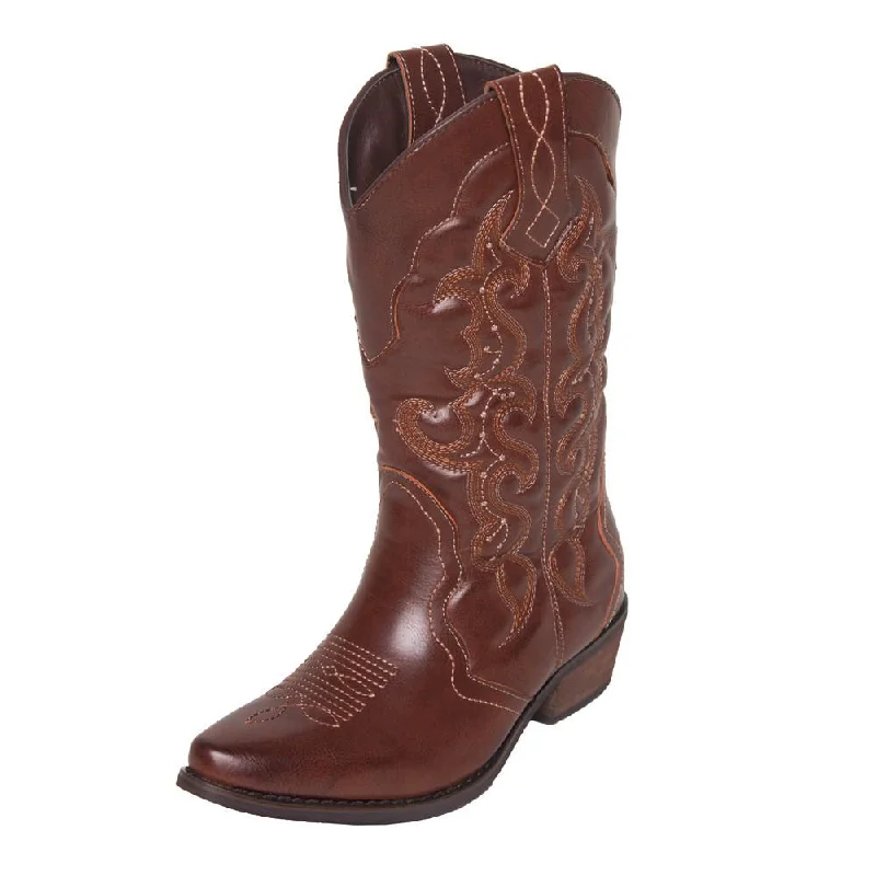 SheSole Wedding Cowgirl Boots Brown