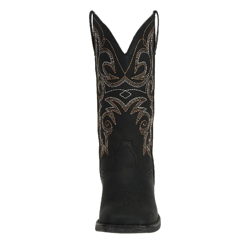 SheSole Women's Square Toe Cowboy Boots Black