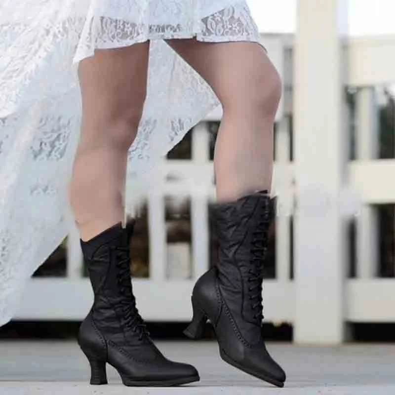 Women lace up wide width platform boots bridal shoes