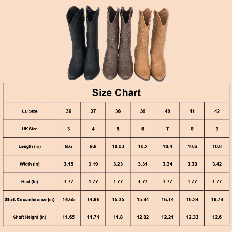 Womens Cowgirl Cowboy Boots Wide Calf Snip Toe Tan