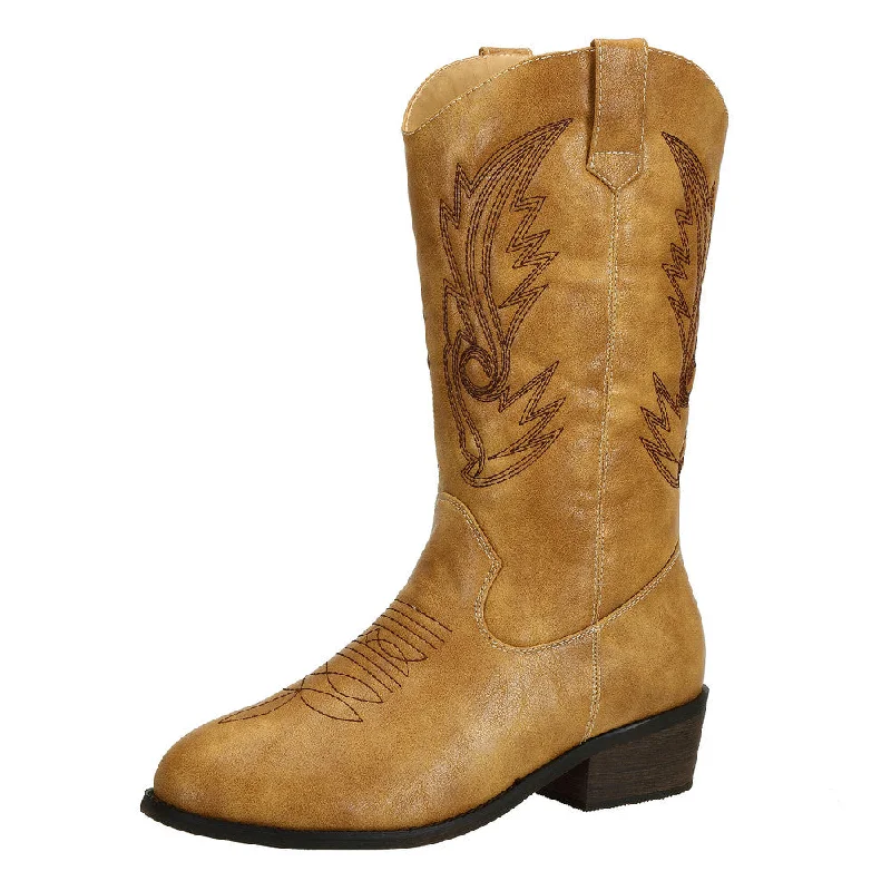 Womens Cowboy Boots Round Toe