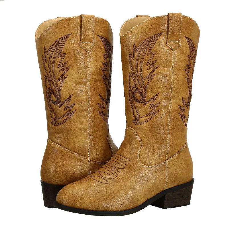 Womens Cowboy Boots Round Toe