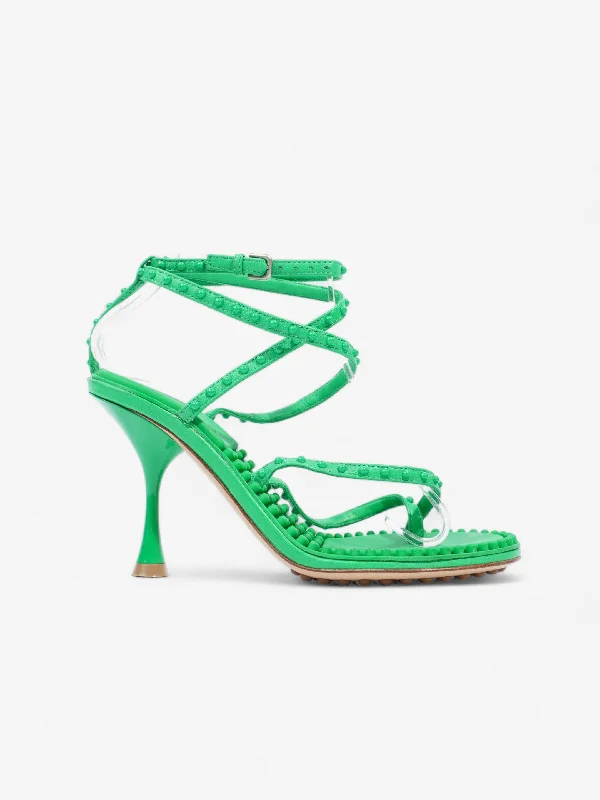 Bottega Veneta Lagoon Bubble Sandals 70 Green Leather EU 34 UK 1