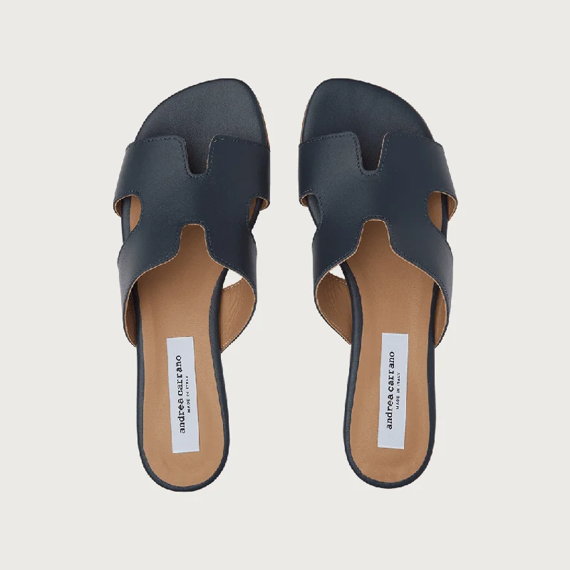 H-SANDAL NAVY LEATHER