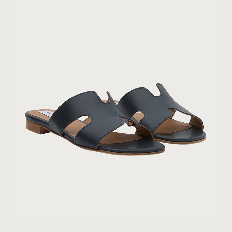 H-SANDAL NAVY LEATHER