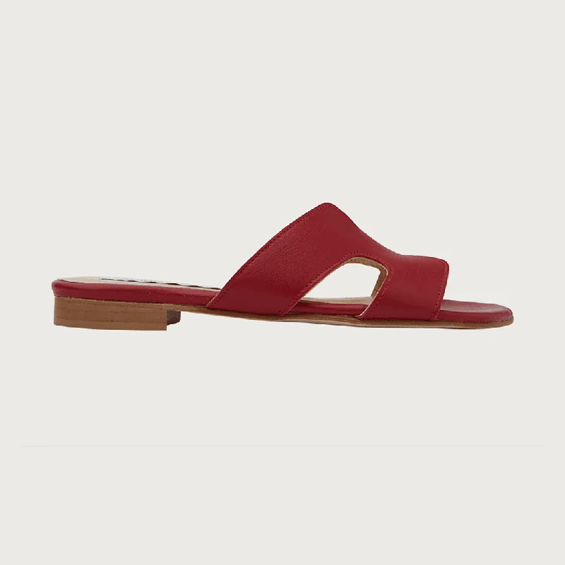 H-SANDAL RED LEATHER