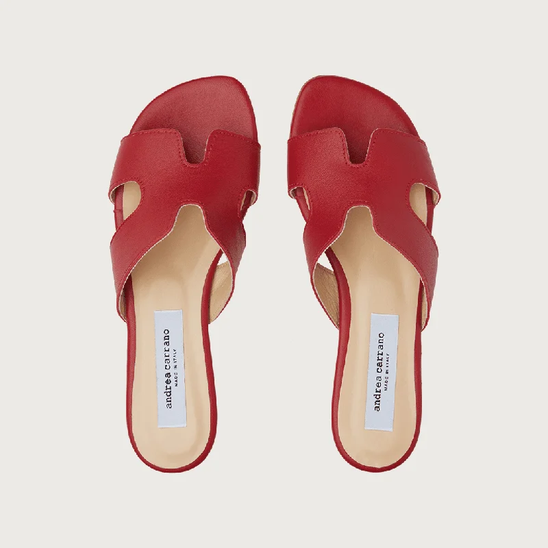 H-SANDAL RED LEATHER