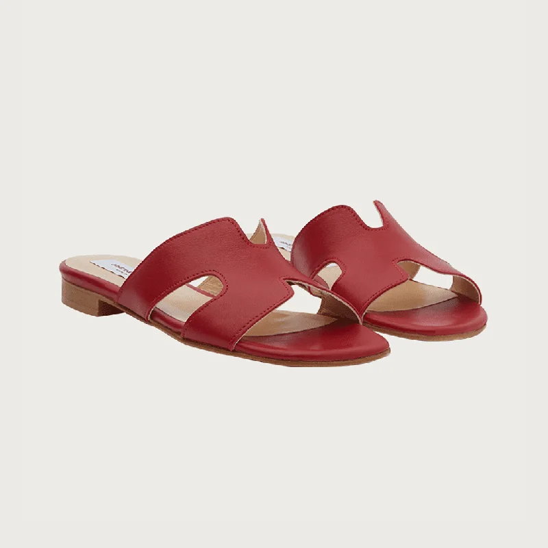 H-SANDAL RED LEATHER