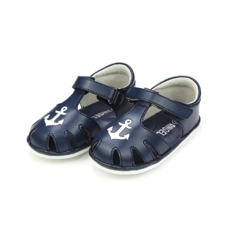 Sawyer Nautical Caged Leather Sandal (Baby)