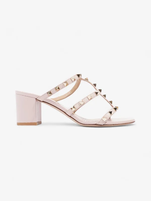 Valentino Rockstud Sandals 50 Pink / Gold Leather EU 37.5 UK 4.5