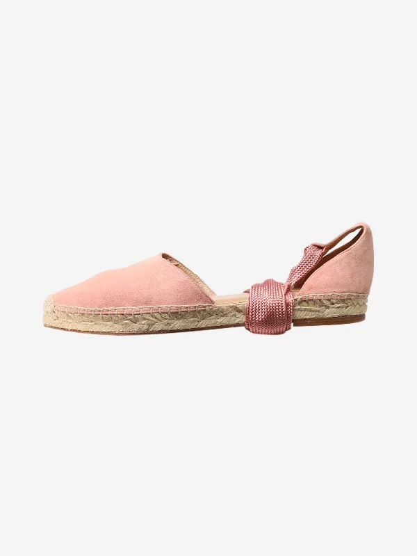 Pink suede espadrilles - size EU 38