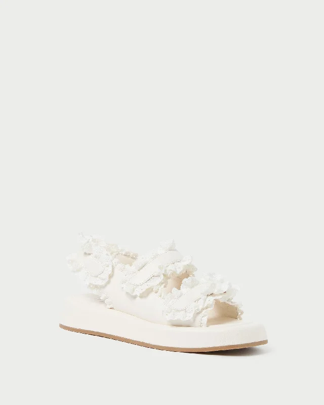 Blaise White Leather Platform Sandal