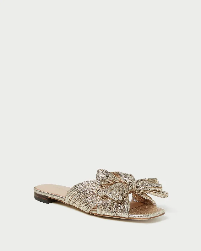 Daphne Champagne Bow Slide