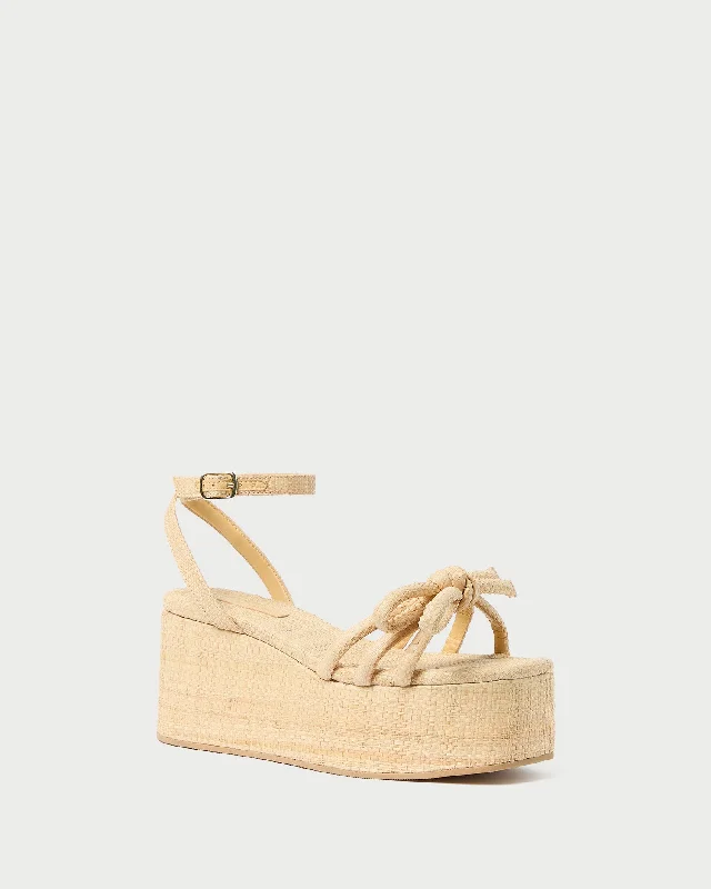 Hudson Natural Raffia Platform Sandal