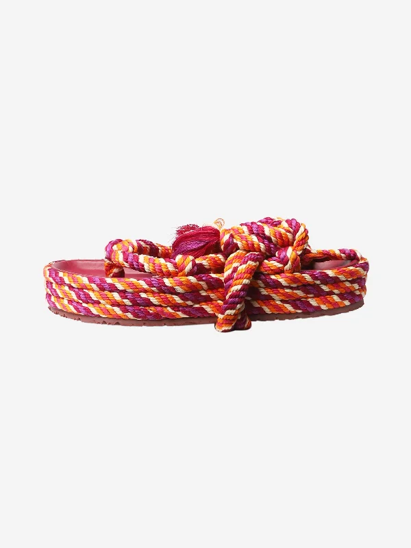 Purple and orange Erol rope sandals - size EU 37