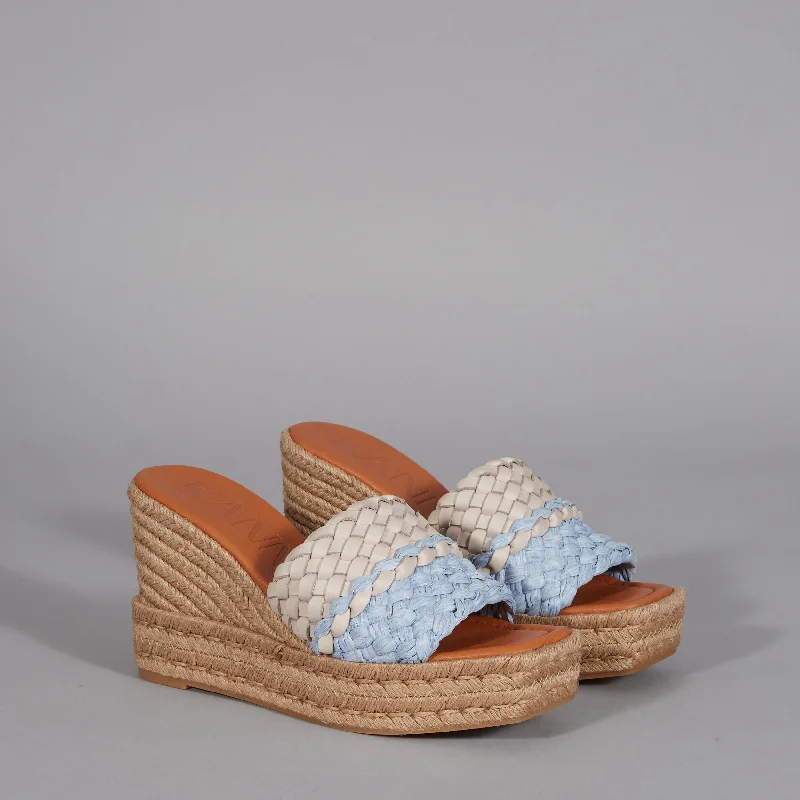 Kanna Blue Woven Wedge