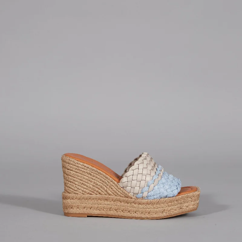 Kanna Blue Woven Wedge