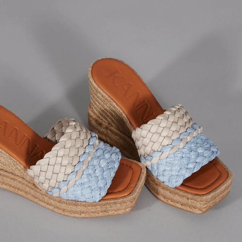 Kanna Blue Woven Wedge