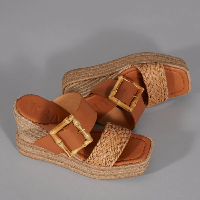 Kanna Natural Bamboo Buckle Wedge