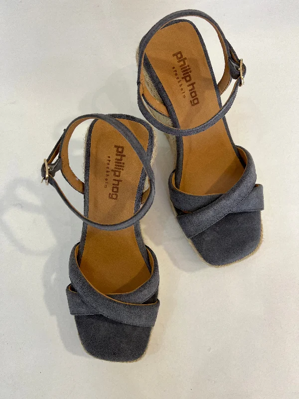 Philip Hog Grey Suede Diane Wedge