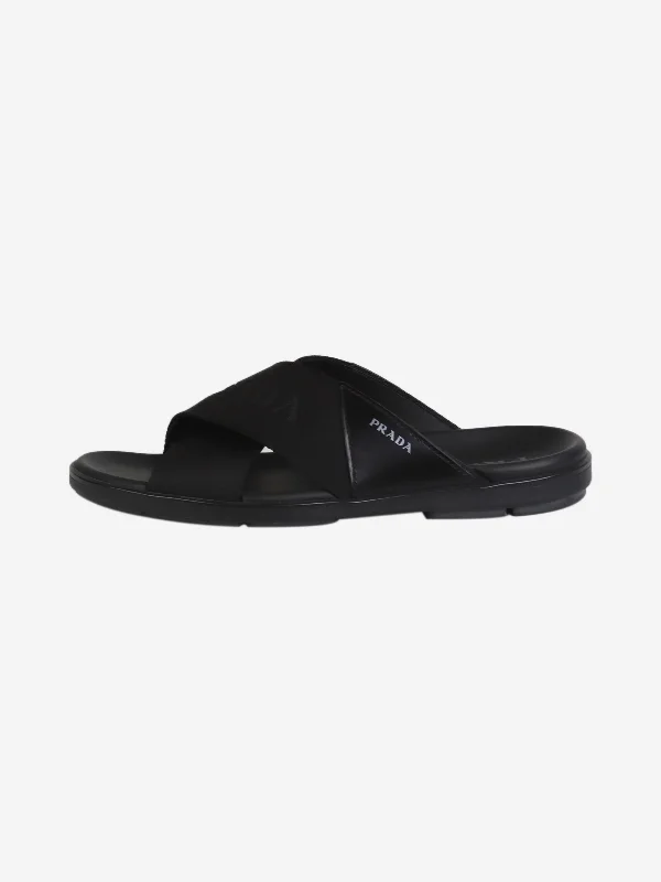 Black nylon slides - size EU 39.5