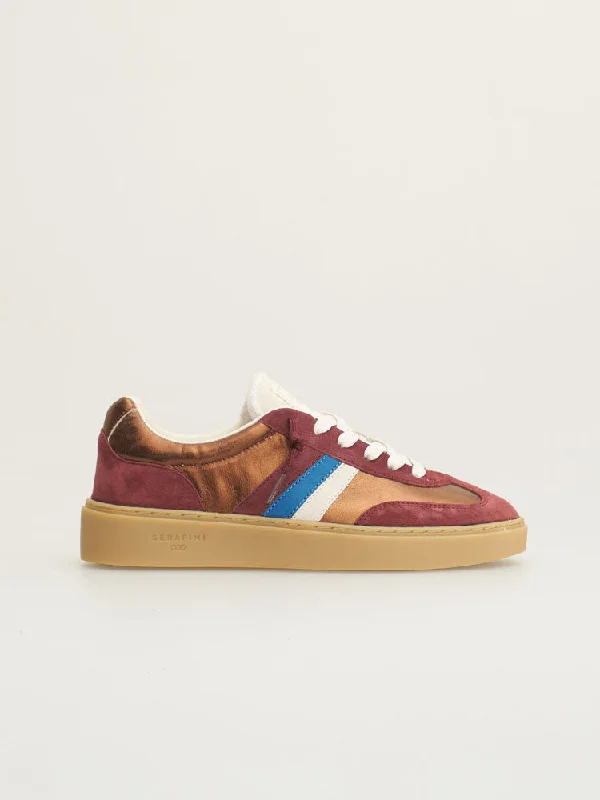 Serafini Court Trainers Bronze, Burgundy & Milk