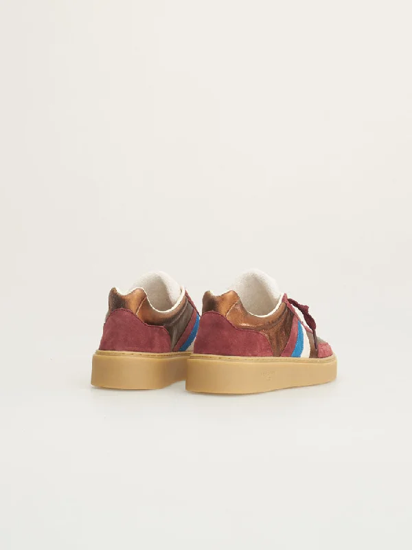 Serafini Court Trainers Bronze, Burgundy & Milk