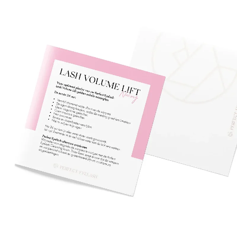 Aftercare Notes Lash Volume Lift