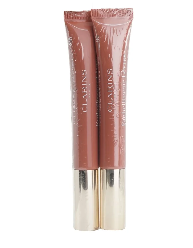 Clarins Natural Lip Perfector 06 Rosewood Shimmer 0.35 OZ Set of 2