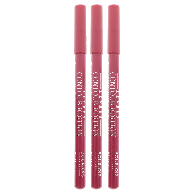 Contour Edition Lip Liner - 03 Alerte Rose by Bourjois for Women - 0.04 oz Lip Liner - Pack of 3