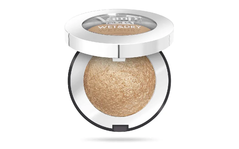 Vamp! Wet and Dry Baked Eyeshadow - 101 Precious Gold by Pupa Milano for Women - 0.035 oz Eye Shadow